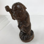 Japanese Carved Wooden Ainu Old Man Statue Vtg Okimono Hokkaido Brown AB114