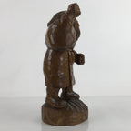 Japanese Carved Wooden Ainu Old Man Statue Vtg Okimono Hokkaido Brown AB114