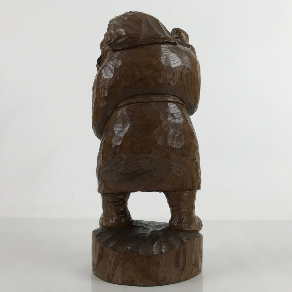 Japanese Carved Wooden Ainu Old Man Statue Vtg Okimono Hokkaido Brown AB114
