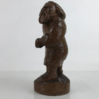 Japanese Carved Wooden Ainu Old Man Statue Vtg Okimono Hokkaido Brown AB114