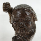 Japanese Carved Wooden Ainu Old Man Statue Vtg Okimono Hokkaido Brown AB114