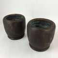 Japanese Carved Wooden Brazier Fire Pit Vtg Hibachi Copper Insert 2pc Set H46