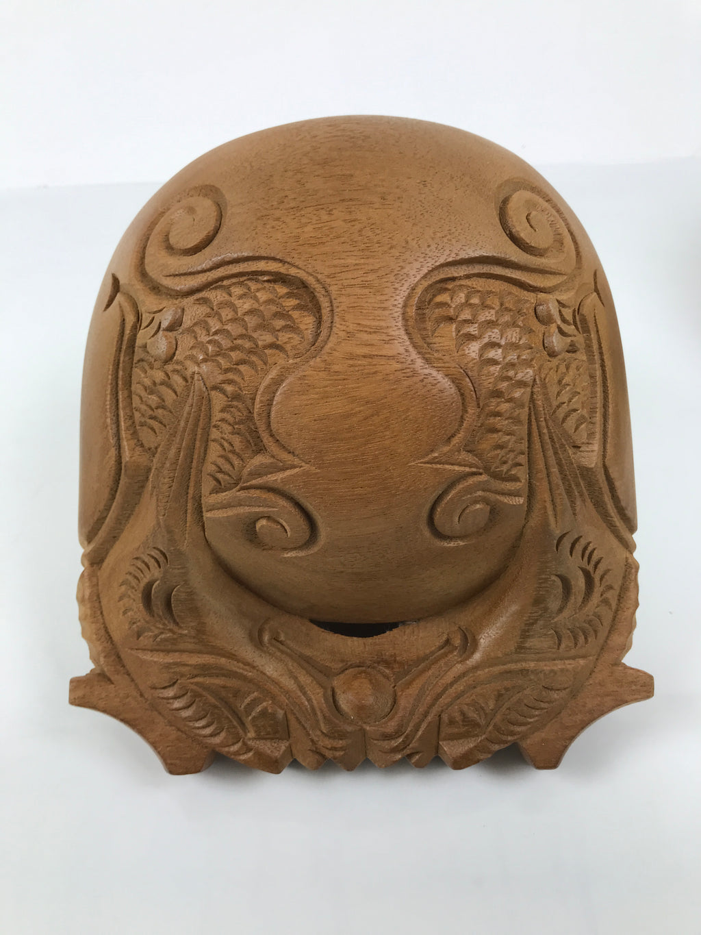 Japanese Carved Wooden Buddhist Drum Mokugyo Set Vtg Altar Fitting Butsugu BA845