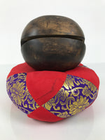 Japanese Carved Wooden Buddhist Drum Mokugyo Set Vtg Altar Fitting Butsugu BA847