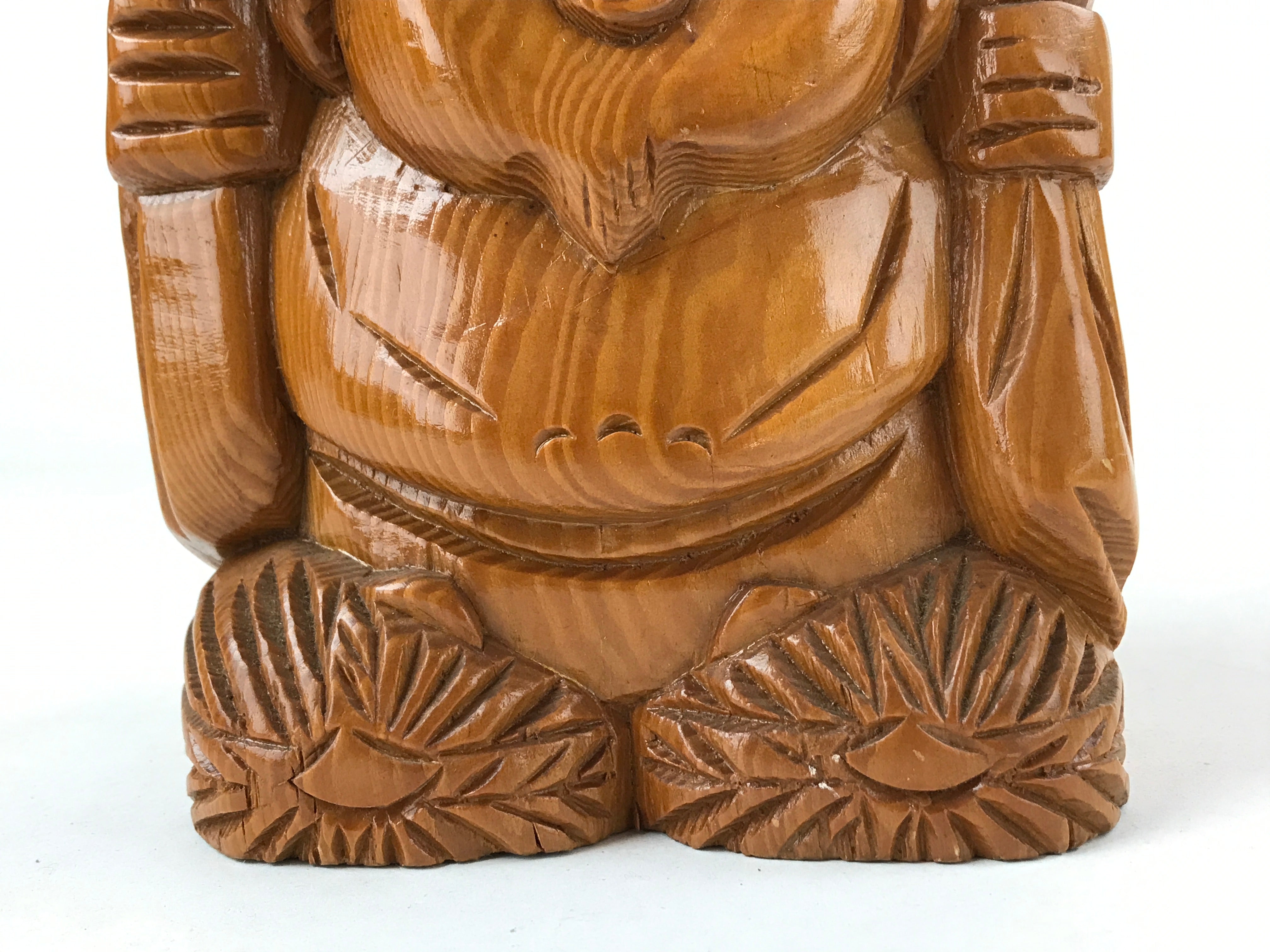 Japanese Carved Wooden Daikokuten Statue Vtg 7 Lucky Gods Figure Wealth BD951