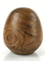 Japanese Carved Wooden Daruma Statue Vtg Lucky Charm Figure Brown BD976