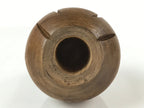Japanese Carved Wooden Daruma Statue Vtg Lucky Charm Figure Brown BD976