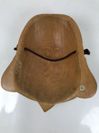 Japanese Carved Wooden Ebisu Mask Seven Lucky Gods Vtg Good Fortune Decor OM70