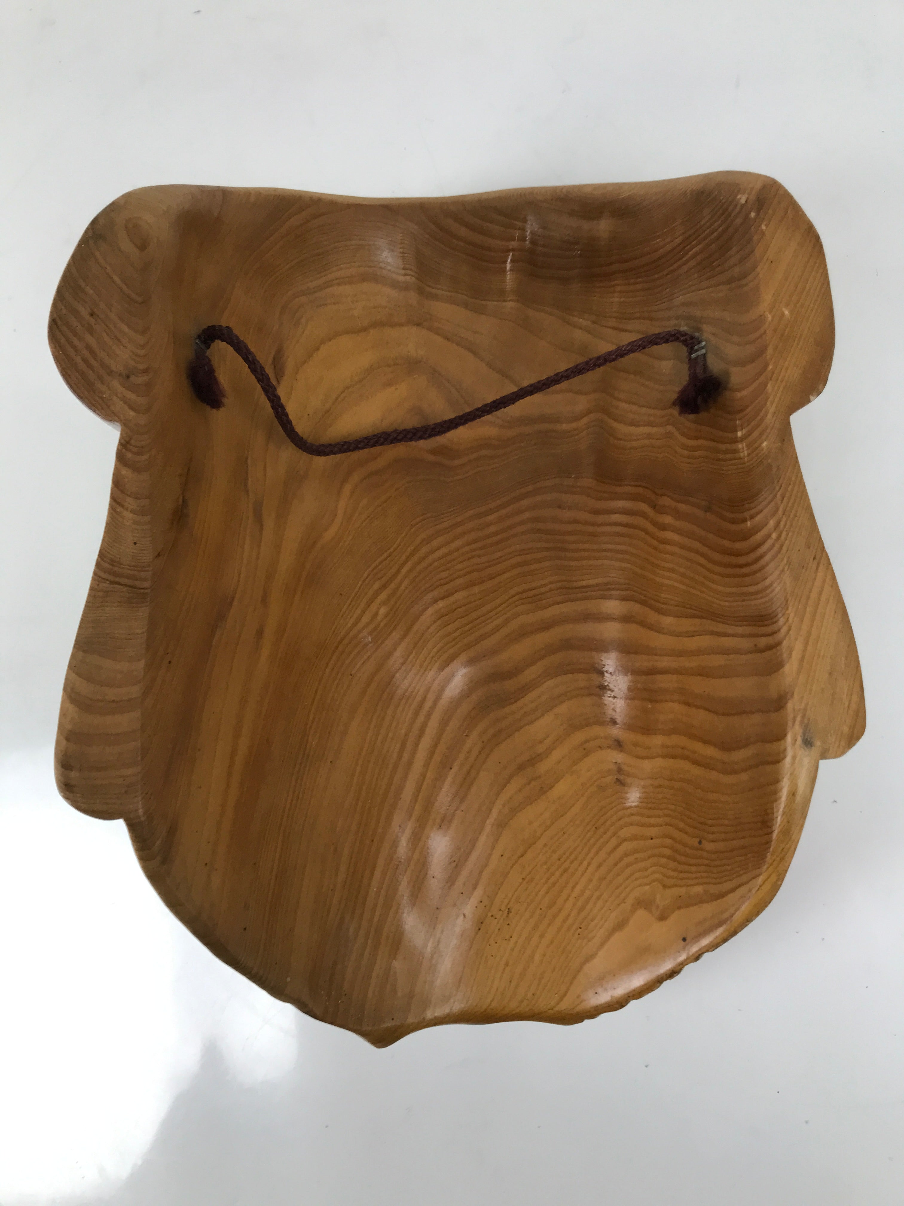 Japanese Carved Wooden Ebisu Mask Seven Lucky Gods Vtg Good Fortune Decor OM85