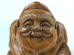Japanese Carved Wooden Ebisu Statue Vtg 7 Lucky Gods Figure Integrity BD952