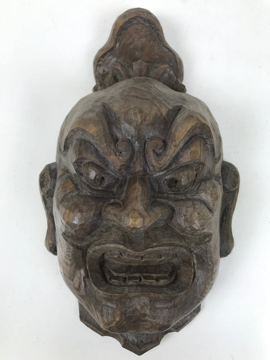 Japanese Carved Wooden Guardian Nio Agyou Mask Vtg Buddhism Todaiji Temple OM68
