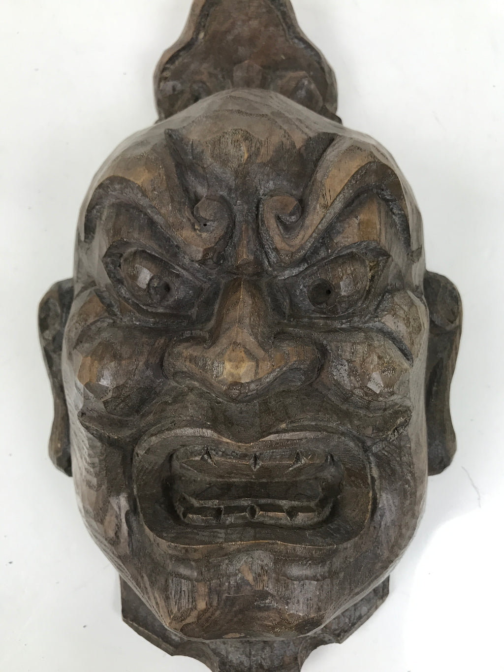 Japanese Carved Wooden Guardian Nio Agyou Mask Vtg Buddhism Todaiji Temple OM68