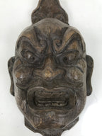 Japanese Carved Wooden Guardian Nio Agyou Mask Vtg Buddhism Todaiji Temple OM68