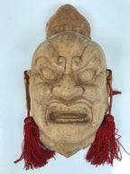 Japanese Carved Wooden Guardian Nio Agyou Mask Vtg Buddhism Todaiji Temple OM69