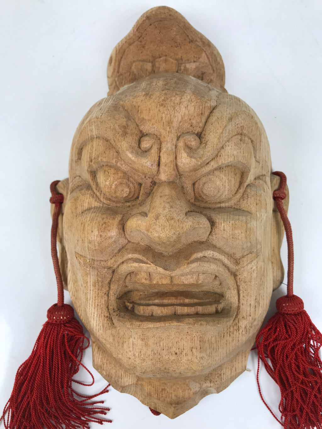 Japanese Carved Wooden Guardian Nio Agyou Mask Vtg Buddhism Todaiji Temple OM69