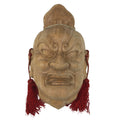 Japanese Carved Wooden Guardian Nio Agyou Mask Vtg Buddhism Todaiji Temple OM69