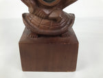 Japanese Carved Wooden Large Statue 4 Monkeys Stacked Vtg Wisdom Brown ST94