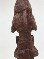 Japanese Carved Wooden Large Statue 4 Monkeys Stacked Vtg Wisdom Brown ST94