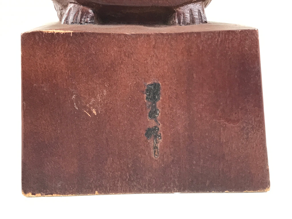 Japanese Carved Wooden Large Statue 4 Monkeys Stacked Vtg Wisdom Brown ST94