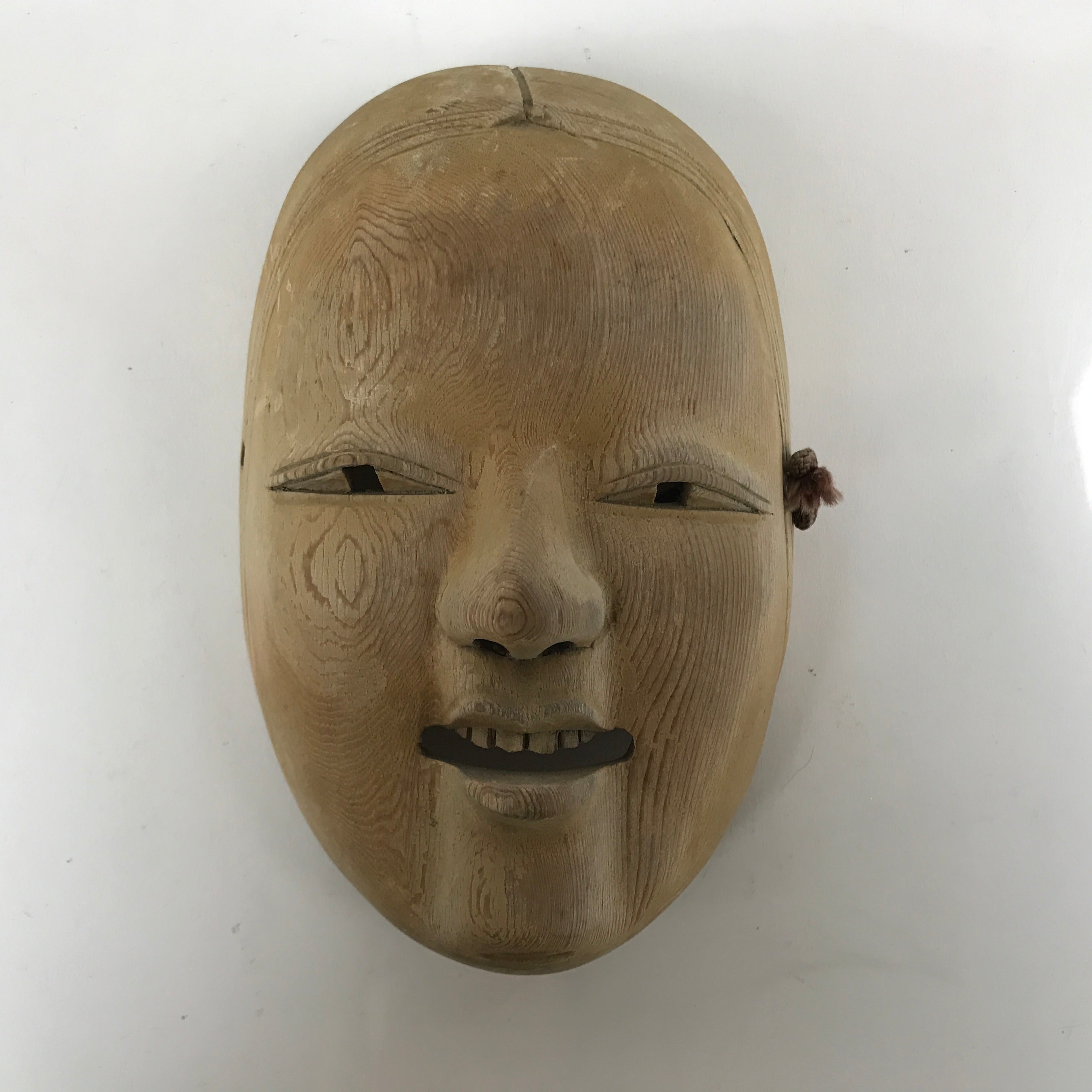 Japanese Carved Wooden Noh Mask Koomote Vtg Young Girl Nohmen Kagura Dance OM43