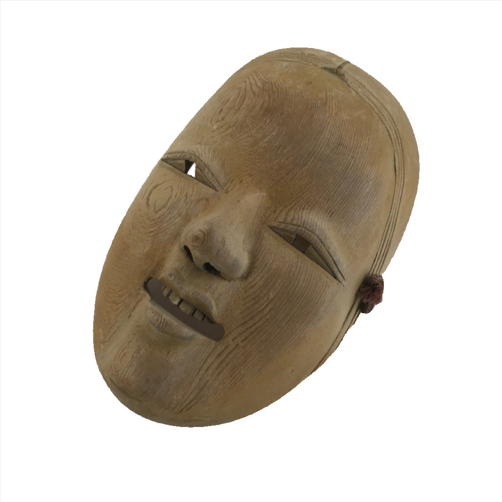Japanese Carved Wooden Noh Mask Koomote Vtg Young Girl Nohmen Kagura Dance OM43