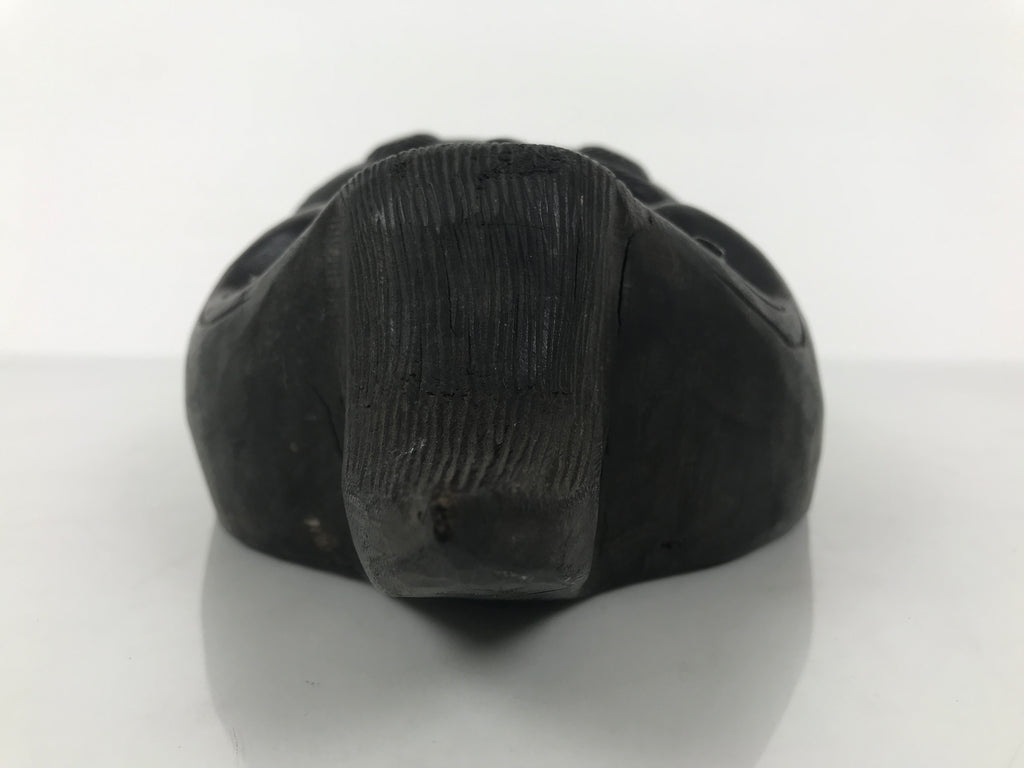 Japanese Carved Wooden Noh Mask Okina Vtg Old Man Nohmen Kagura Dance Brown OM94