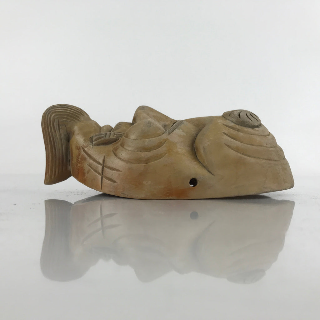 Japanese Carved Wooden Noh Mask Okina Vtg Old Man Nohmen Kagura Dance OM42