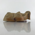 Japanese Carved Wooden Noh Mask Okina Vtg Old Man Nohmen Kagura Dance OM42