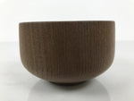 Japanese Carved Wooden Small Bowl Vtg Kobachi Dish Polished Matte Brown L558