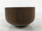 Japanese Carved Wooden Small Bowl Vtg Kobachi Dish Polished Matte Brown L558