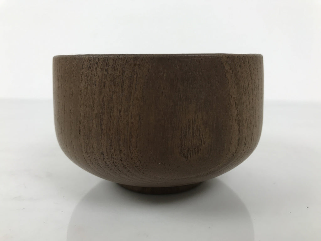 Japanese Carved Wooden Small Bowl Vtg Kobachi Dish Polished Matte Brown L558