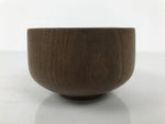 Japanese Carved Wooden Small Bowl Vtg Kobachi Dish Polished Matte Brown L558