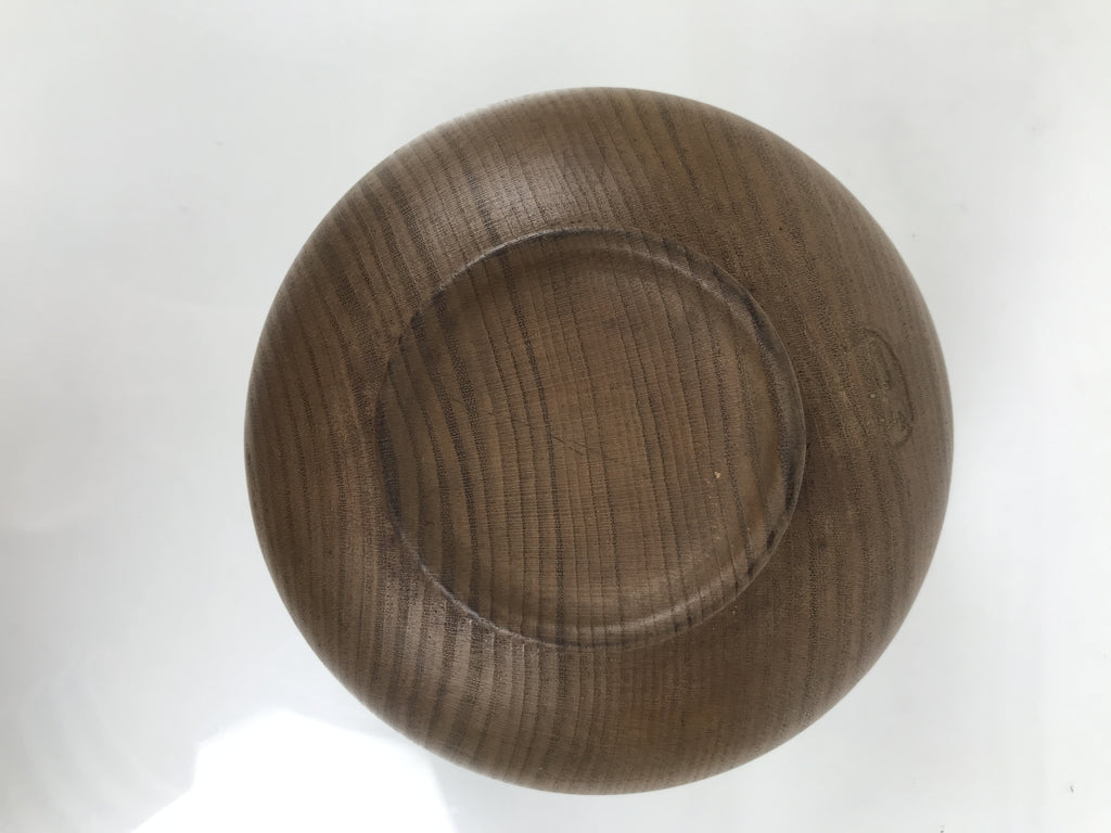 Japanese Carved Wooden Small Bowl Vtg Kobachi Dish Polished Matte Brown L558