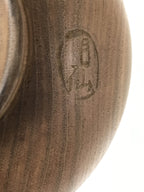 Japanese Carved Wooden Small Bowl Vtg Kobachi Dish Polished Matte Brown L558