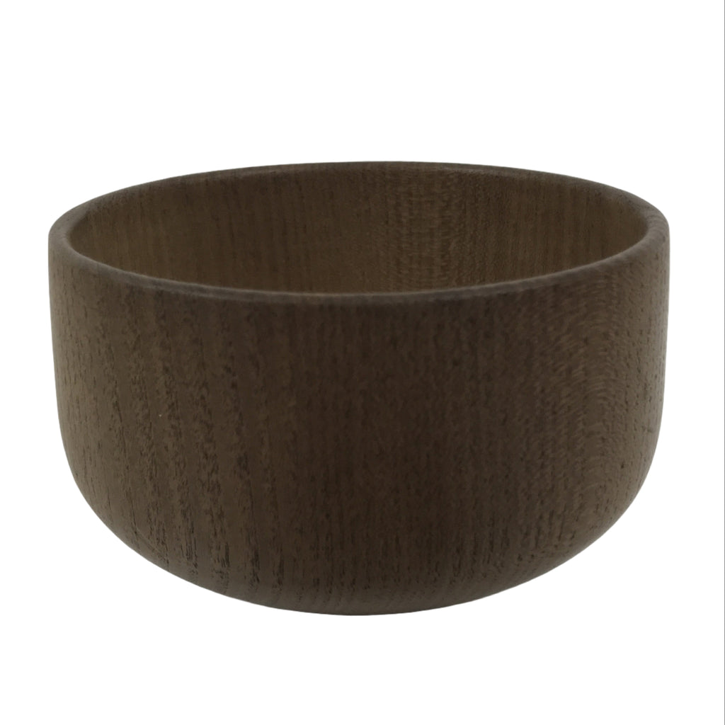 Japanese Carved Wooden Small Bowl Vtg Kobachi Dish Polished Matte Brown L558