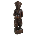 Japanese Carved Wooden Statue Old Man Vtg Fukurokuju 7 Lucky Gods Brown ST95