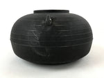 Japanese Cast Iron Kettle Vtg Black Round Chagama Pot Tea Ceremony With Box C27