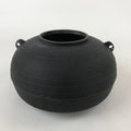 Japanese Cast Iron Kettle Vtg Black Round Chagama Pot Tea Ceremony With Box C27