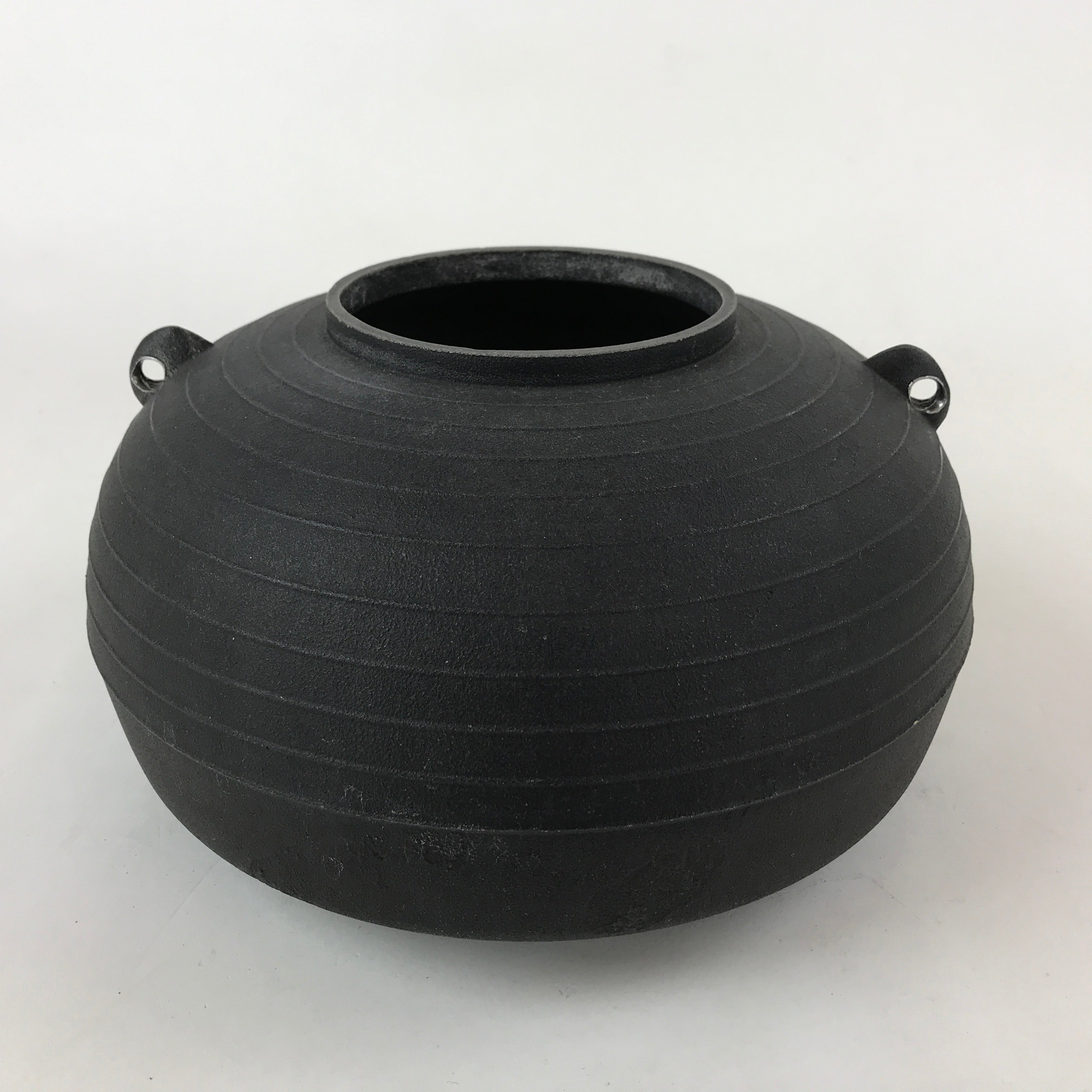 Japanese Cast Iron Kettle Vtg Black Round Chagama Pot Tea Ceremony With Box C27