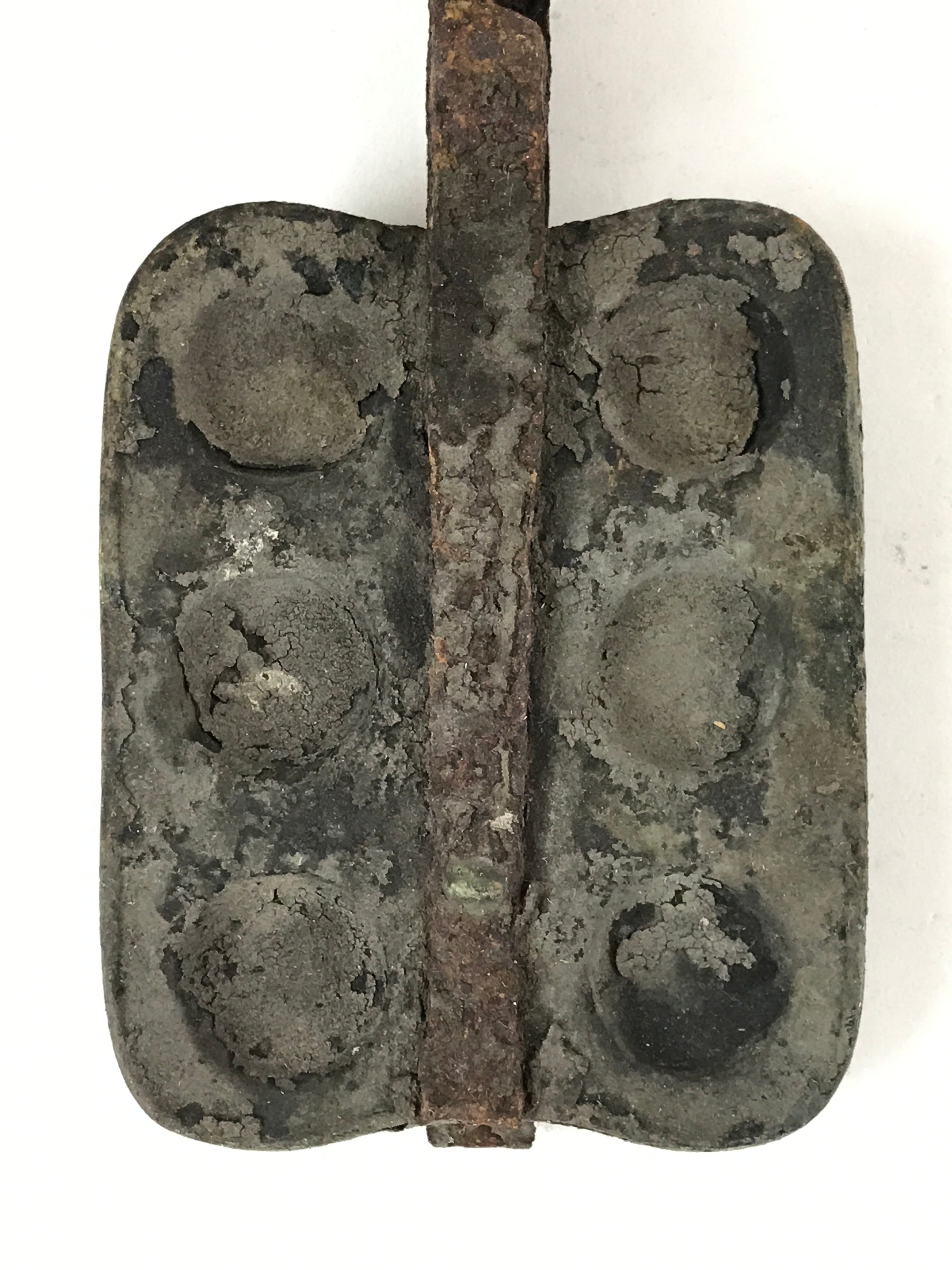 Japanese Cast Iron Monaka Shell Baking Mold Vtg Sweet Confection Hand ...