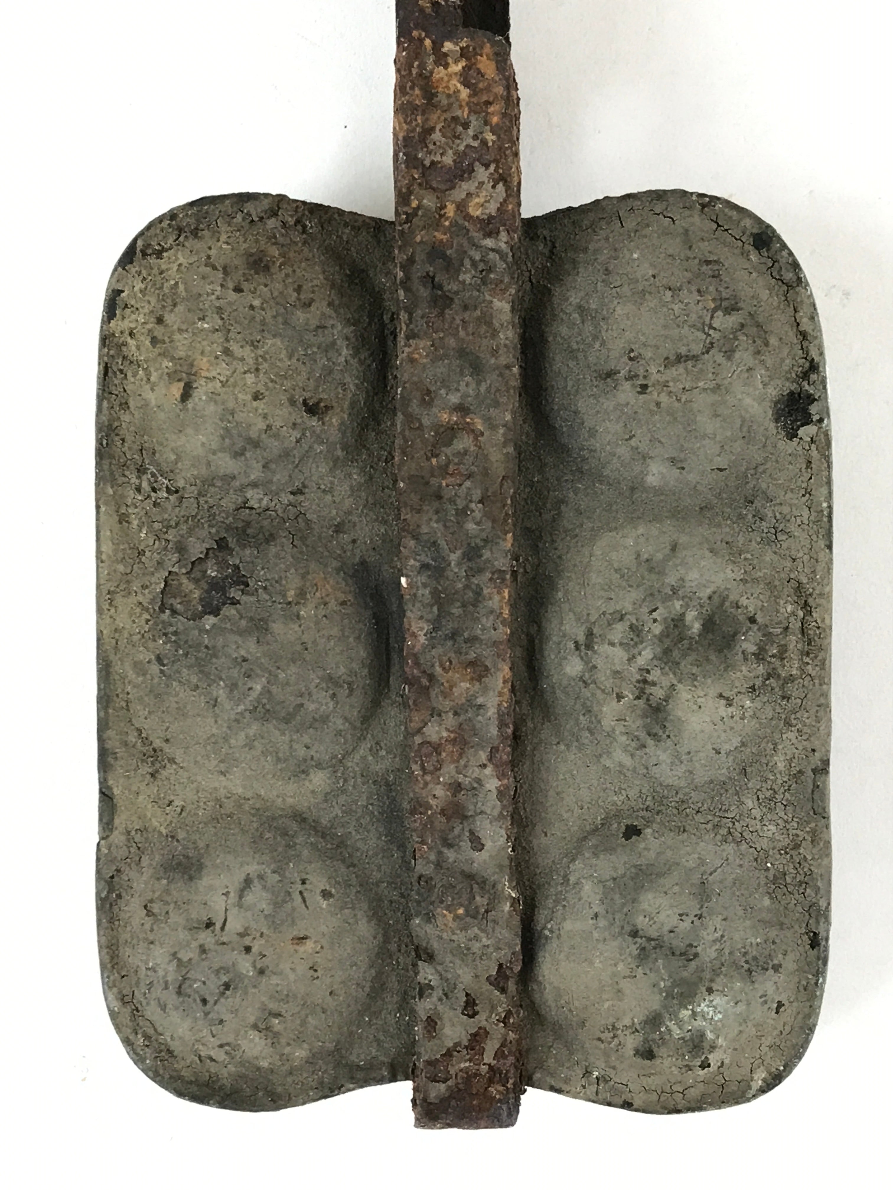 Japanese Cast Iron Monaka Shell Baking Mold Vtg Sweet Confection Hand ...