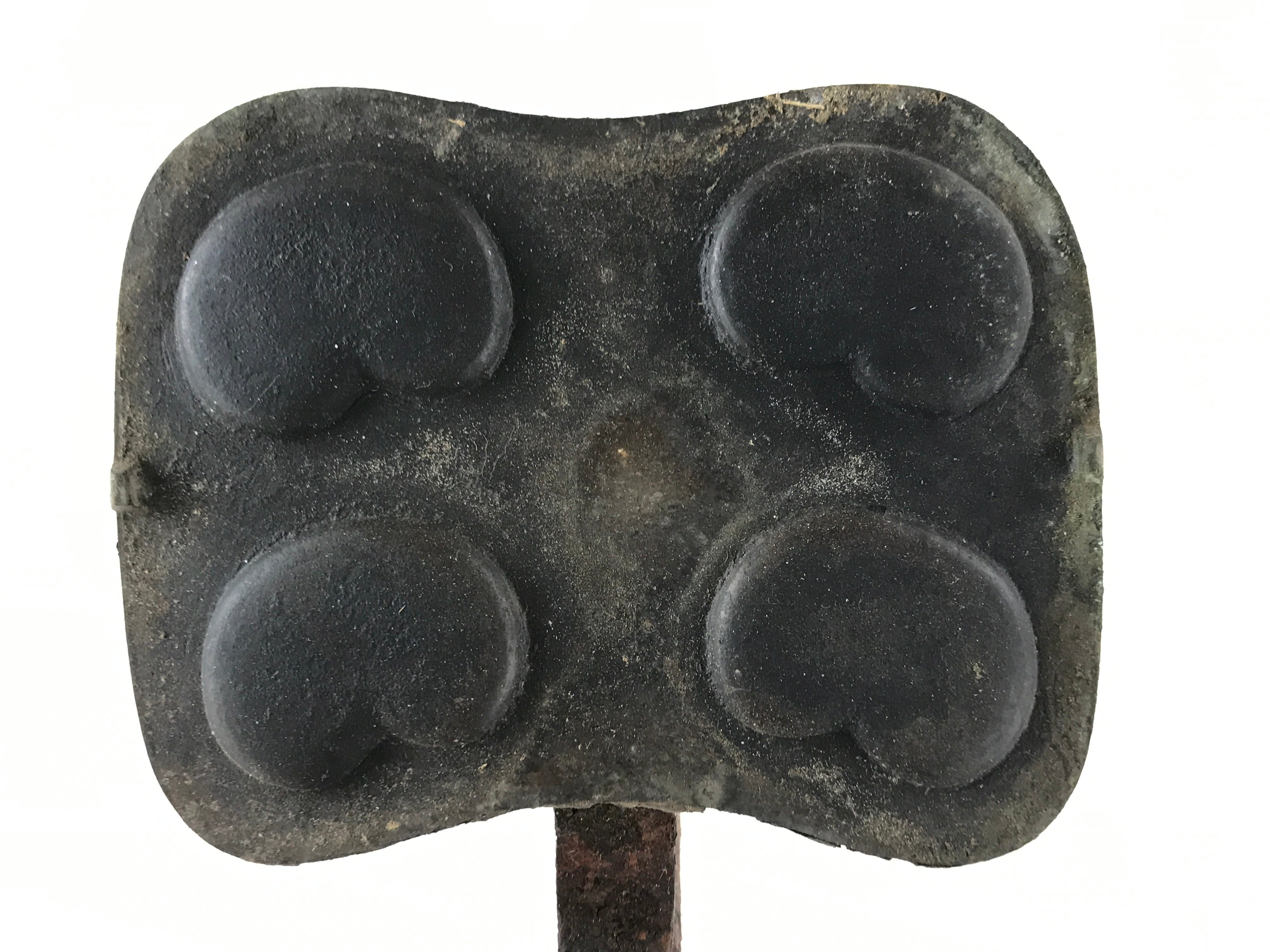 Japanese Cast Iron Monaka Shell Baking Mold Vtg Sweet Confection Hand Press T110