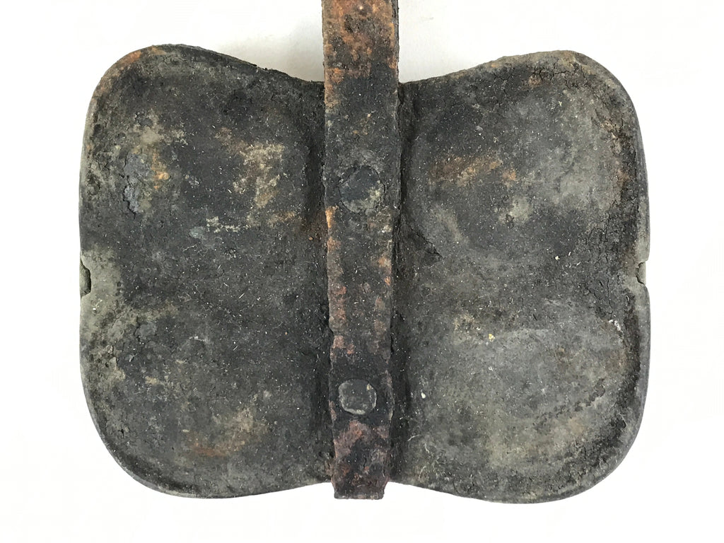Japanese Cast Iron Monaka Shell Baking Mold Vtg Sweet Confection Hand Press T110