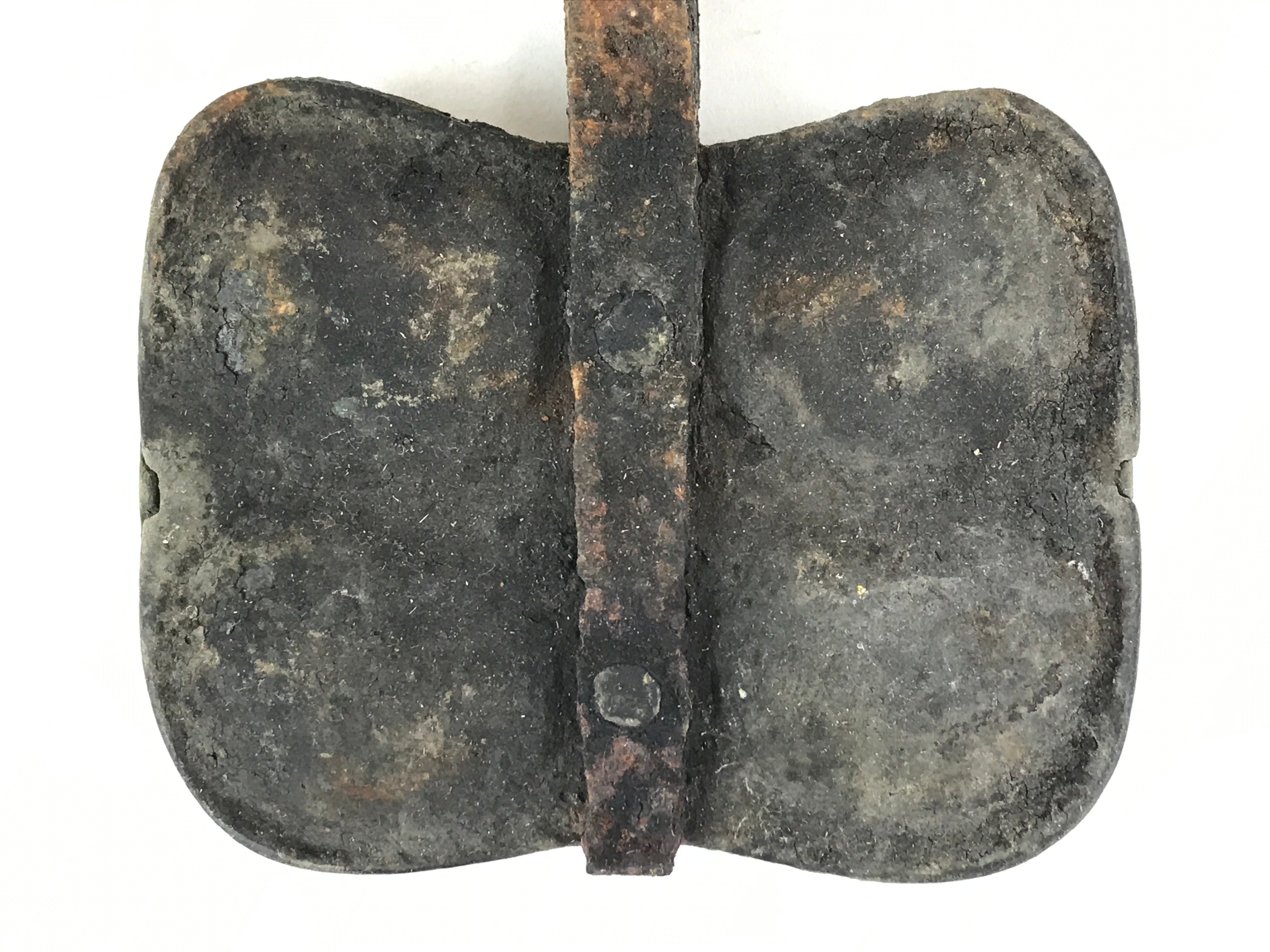 Japanese Cast Iron Monaka Shell Baking Mold Vtg Sweet Confection Hand Press T110