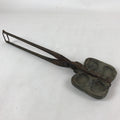 Japanese Cast Iron Monaka Shell Baking Mold Vtg Sweet Confection Hand Press T110