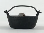 Japanese Cast Iron Small Size Hanging Stew Pot Vtg Nanbu Tekki Wooden Lid T108