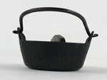 Japanese Cast Iron Small Size Hanging Stew Pot Vtg Nanbu Tekki Wooden Lid T108