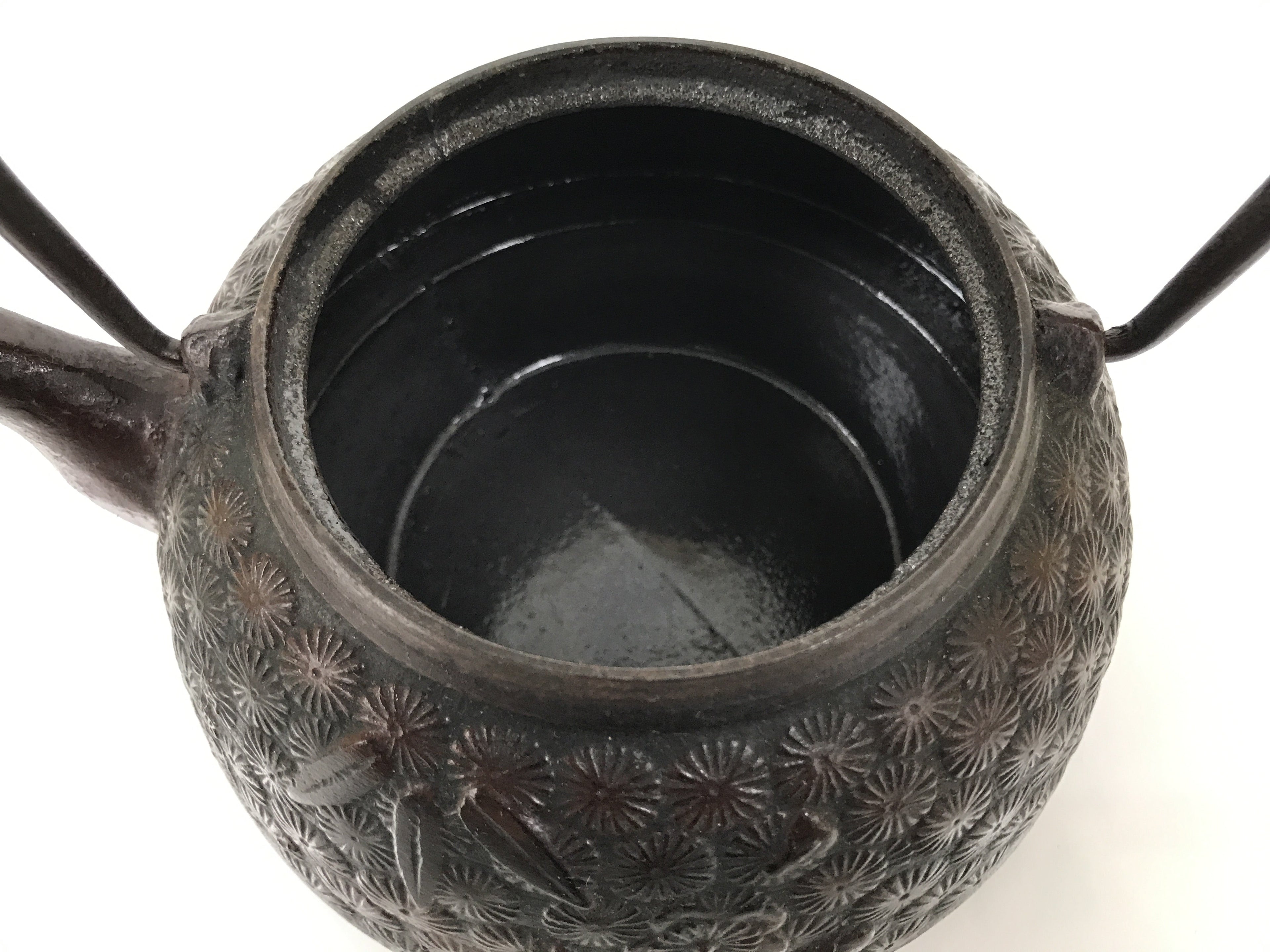Japanese Cast Iron Tetsubin Kettle Teapot Vtg Tea Ceremony Nanbu Tekki T169