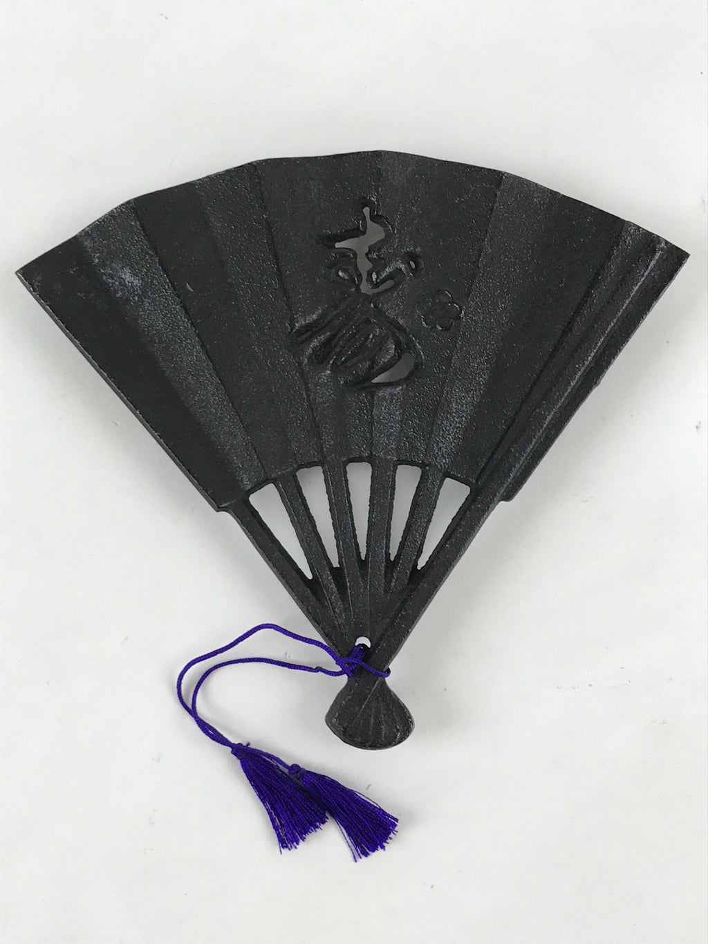 Japanese Cast Iron Trivet Vtg Nanbu Tekki Nabeshiki Sensu Folding Fan Black T102