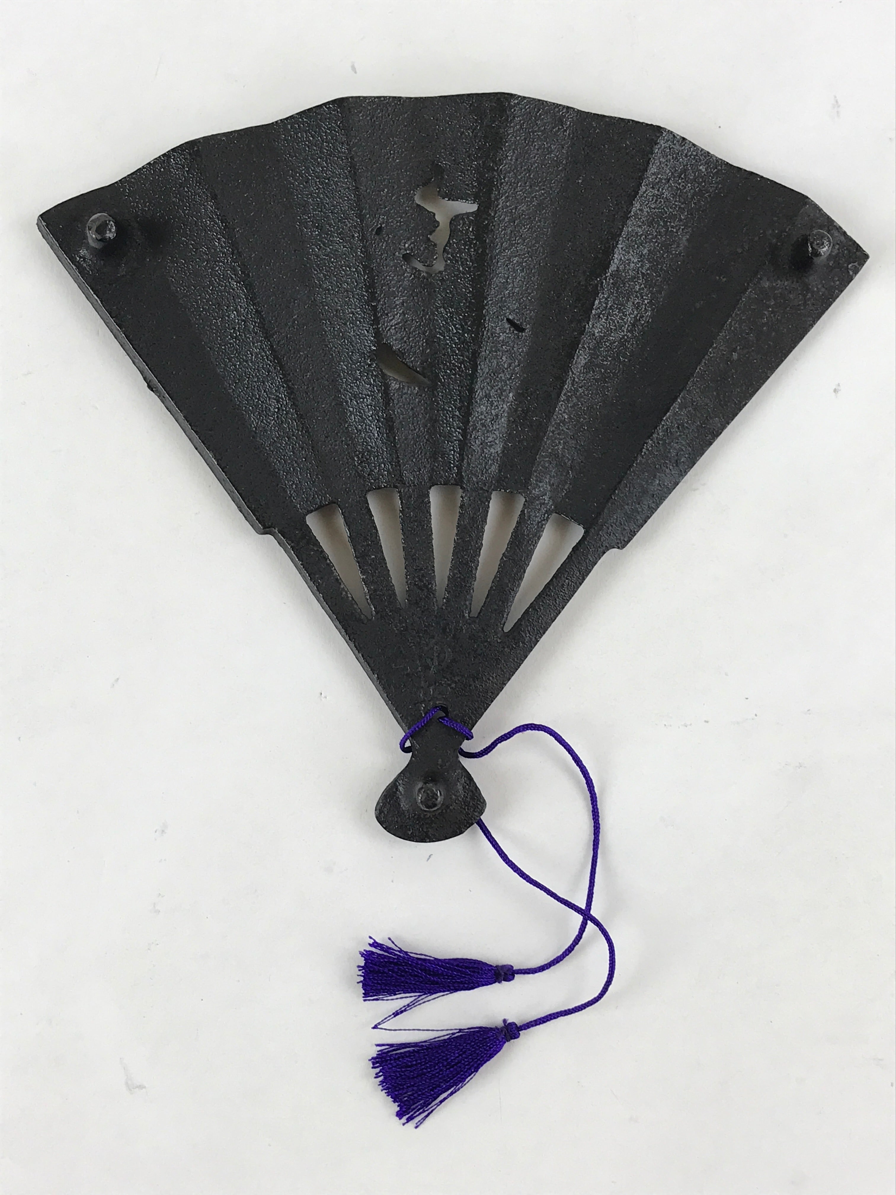 Japanese Cast Iron Trivet Vtg Nanbu Tekki Nabeshiki Sensu Folding Fan Black T102